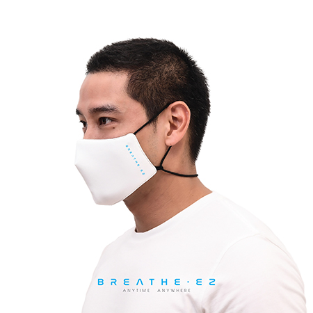 BREATHE EZ หน้ากากผ้า รุ่นสายคล้องคอ สีขาว ไซส์ M